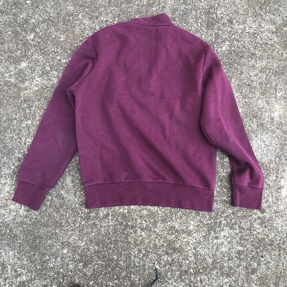 Polo by Ralph Lauren Men's Purple Double Knit Tech Quarter-Zip Sweater - Picture 3 of 4